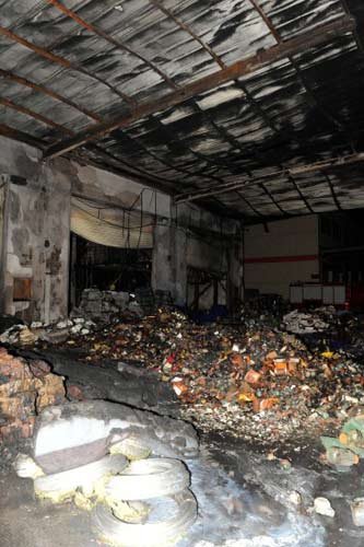 9月3日凌晨拍摄的化学品爆燃事故现场。新华社记者范长国摄